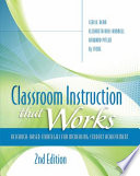 Classroom instruction that works : research-based strategies for increasing student achievement.