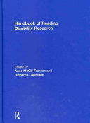 Handbook of reading disability research /