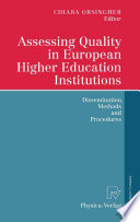 Assessing quality in European higher education institutions : dissemination, methods and procedures /
