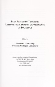 Peer review of teaching : lessons from and for departments of sociology /