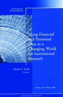 Using financial and personnel data in a changing world for institutional research /