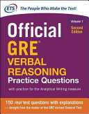 Official GRE verbal reasoning practice questions : with practice for the analytical writing measure.