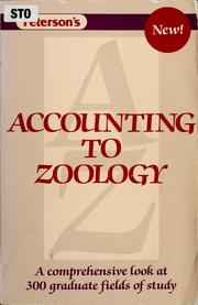 Accounting to zoology : graduate fields defined /