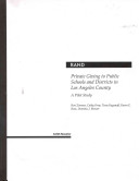 Private giving to public schools and districts in Los Angeles County : a pilot study /