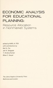 Economic analysis for educational planning ; resource allocation in nonmarket systems /