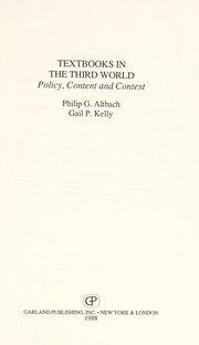 Textbooks in the Third World : policy, content, and context /