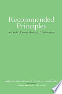 Recommended principles to guide academy-industry relationships /