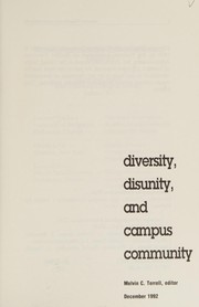 Diversity, disunity, and campus community /