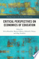 Critical perspectives on economics of education /