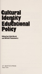 Cultural identity and educational policy /