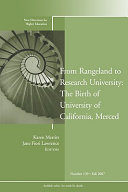 From rangeland to research university : the birth of the University of California, Merced /