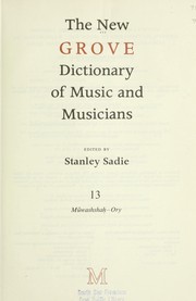 The New Grove dictionary of music and musicians /