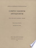 Corpus vasorum antiquorum. Etruscan Impasto and Bucchero /