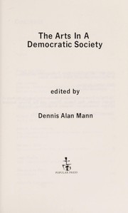 The Arts in a democratic society /