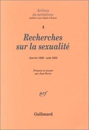 Recherches sur la sexualité : janvier 1928-août 1932 /