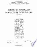 Corpus of Mycenaean inscriptions from Knossos /