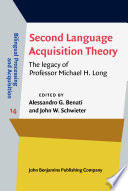 Second language acquisition theory : the legacy of professor Michael H. Long /