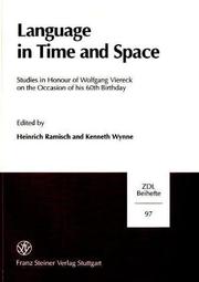 Language in time and space : studies in honour of Wolfgang Viereck on the occasion of his 60th birthday /