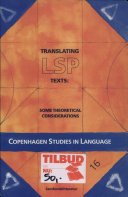 Translating LSP texts : some theoretical considerations /
