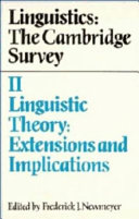 Linguistics, the Cambridge survey /