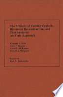The mystery of culture contacts, historical reconstruction, and text analysis : an emic approach /