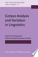 Corpus analysis and variation in linguistics /