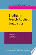 Studies in French applied linguistics /