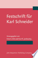 Festschrift fur Karl Schneider : zum 70. Geburtstag am 18. April 1982 /