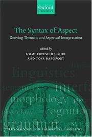 The syntax of aspect : deriving thematic and aspectual interpretation /