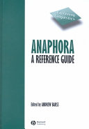 Anaphora : a reference guide /