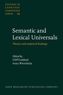 Semantic and lexical universals : theory and empirical findings /