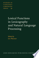 Lexical functions in lexicography and natural language processing /