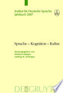 Sprache - Kognition - Kultur Sprache zwischen mentaler Struktur und kultureller Prägung