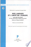 Nos langues et l'unité de l'Europe : actes des colloques de Fleury (Normandie) et Maiano (Prouvènço) /