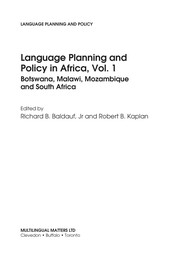 Language planning and policy in Africa.