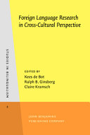 Foreign language research in cross-cultural perspective /