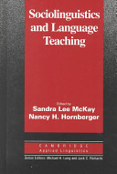 Sociolinguistics and language teaching /