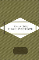 Roman odes elegies and epigrams /