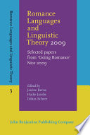 Romance languages and linguistic theory 2009 : selected papers from "Going Romance" Nice 2009 /