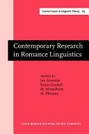 Contemporary research in Romance linguistics : papers from the 22nd Linguistic Symposium on Romance Languages, El Paso/Cd. Juárez, February 1992 /