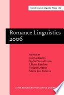 Romance linguistics 2006 : selected papers from the 36th Linguistic Symposium on Romance Languages (LSRL), New Brunswick, March 31-April 2, 2006 /