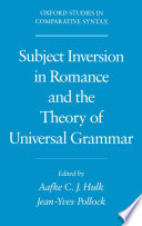 Subject inversion in Romance and the theory of universal grammar /