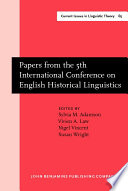 Papers from the 5th International Conference on English Historical  Linguistics : Cambridge, 6-9 April 1987  /