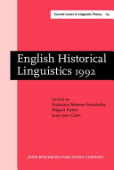 English historical linguistics 1992 : papers from the Seventh International Conference on English Historical Linguistics : Valencia, 22-26 September 1992 /