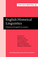 English historical linguistics : historical English in contact : papers from the XXth ICEHL /