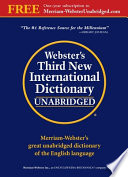 Webster's third new international dictionary of the English language unabridged /