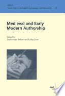 Medieval and early modern authorship /