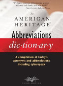 The American heritage abbreviations dictionary.