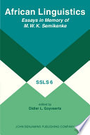 African linguistics : essays in memory of M.W.K. Semikenke /