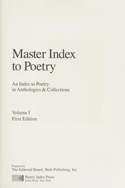 Master index to poetry : an index to poetry in anthologies & collections /